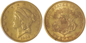 20 Dollars Liberty, San Francisco, 1862 S, No Motto, AU 33,43 g.
Ref : Fr. 172
Conservation : PCGS AU 55