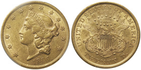 20 Dollars Liberty, Philadelphia, 1866, AU 33,43 g.
Ref : Fr. 174
Conservation : PCGS AU 58