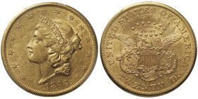 20 Dollars Liberty, San Francisco, 1866 S, AU 33,43 g.
Ref : Fr. 175
Conservation : PCGS AU 55