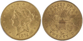 20 Dollars Liberty, Philadelphia, 1874, AU 33,43 g.
Ref : Fr. 174
Conservation : PCGS MS 62