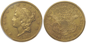 20 Dollars Liberty, Carson City, 1874 CC, AU 33,43 g.
Ref : Fr. 176
Conservation : PCGS AU 55. Rare 115.085 exemplaires