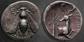 Ionia. Ephesos  circa 400-350 BC. ΕΓΚΑΙΡΙΟΣ, magistrate. Tetradrachm AR