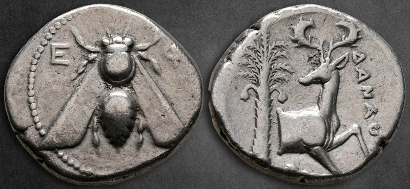 Ionia. Ephesos circa 387-295 BC. ΔΑΝΑΟΣ, magistrate
Tetradrachm AR

25 mm, 14...