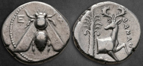 Ionia. Ephesos  circa 387-295 BC. ΔΑΝΑΟΣ, magistrate. Tetradrachm AR