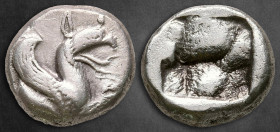 Ionia. Teos circa 550 BC. Hemidrachm AR