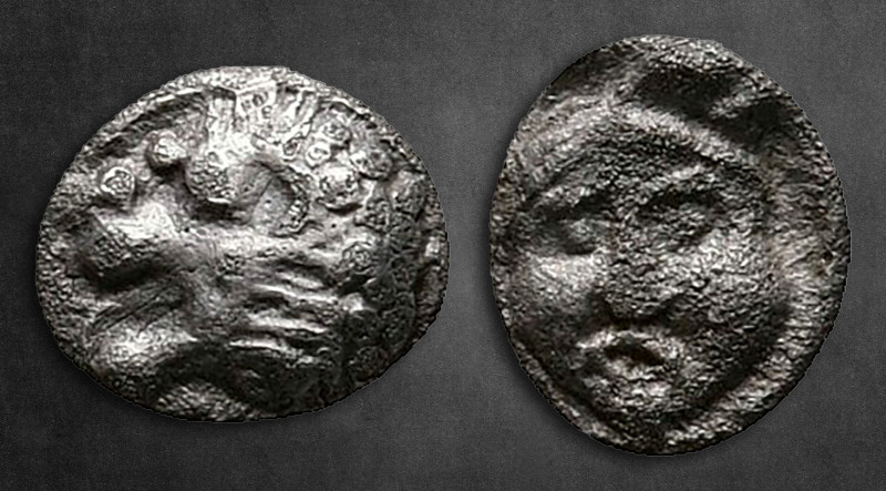 Satraps of Caria. Mylasa. Hekatomnos 392-377 BC. 
Tetartemorion AR

5 mm, 0,2...