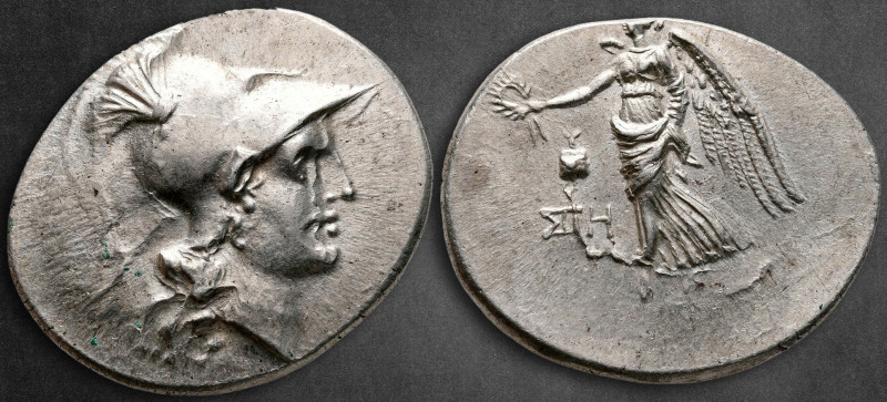 Pamphylia. Side circa 205-100 BC. 
Tetradrachm AR

33 mm, 16,93 g

Head of ...