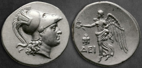 Pamphylia. Side  circa 205-100 BC. ΔΕΙ- (Dei-), magistrate. Tetradrachm AR