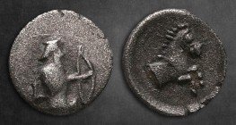 Persia. Achaemenid Empire. Uncertain mint. Time of Artaxerxes III to Darios III circa 350-333 BC. Tetartemorion AR