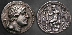 Bactria. Greco-Baktrian Kingdom. Baktra mint. Euthydemos I Theos Megas  225-200 BC. Drachm AR