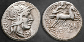 Marcus Calidius, Q. Metellus 117-116 BC. Rome. Denarius AR