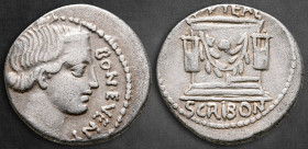 L. Scribonius Libo 62 BC. Rome. Denarius AR