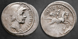 P. Fonteius P. f. Capito 55 BC. Rome. Denarius AR