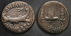 Mark Antony 32-31 BC. Military mint moving with M.Antony. Denarius AR
