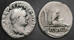 Vespasian AD 69-79. "Judaea Capta" commemorative. Rome. Denarius AR
