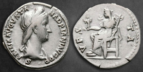 Sabina. Augusta AD 128-137. Rome. Denarius AR