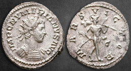 Numerian AD 283-284. Lugdunum (Lyon). Antoninianus Æ silvered