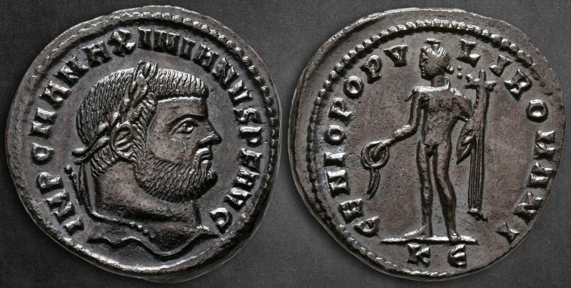 Maximianus Herculius AD 286-305. Cyzicus
Follis Æ

27 mm, 7,43 g

IMP C MA ...