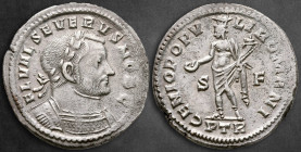 Severus II, as Caesar AD 305-306. Treveri. Follis Æ silvered