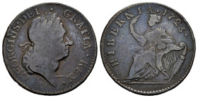 U.S. Coins. Colonial America. Half penny. 1723. (Km-26). Rev.: HIBERNIA. Ae. 7,67 g. Choice F. Est...100,00. 

Spanish Description: Estados Unidos. ...
