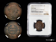 U.S. Coins. Draped Bust Half Cents. Half cent. 1804. Ae. Plain 4, No Stems. Slabbed by NGC as AU 55 BN. Mintage: 1,055,31. Ex Dr. James G. K. McClure ...