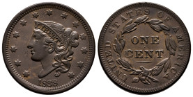 U.S. Coins. Matron Head Modified Cents. 1 cent. 1838. Philadelphia. Ae. 10,78 g. Minor nicks. Choice VF. Est...120,00. 

Spanish Description: Estado...
