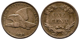 U.S. Coins. Flying Eagle Cents. 1 cent. 1858. Philadelphia. (Km-85). 4,67 g. Large letters. Choice VF. Est...200,00. 

Spanish Description: Estados ...