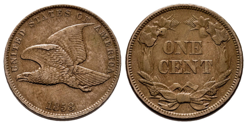 U.S. Coins. Flying Eagle Cents. 1 cent. 1858. Philadelphia. (Km-85). 4,64 g. Sma...