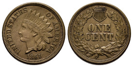 U.S. Coins. Indian Cents. 1 cent. 1861. Philadelphia. (Km-90). 4,72 g. Knock on obverse. Choice VF. Est...250,00. 

Spanish Description: Estados Uni...