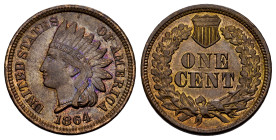U.S. Coins. Indian Cents. 1 cent. 1864. Philadelphia. (Km-90a). Ae. 2,95 g. Gorgeous colour. Scarce in this condition. Almost MS. Est...300,00. 

Sp...