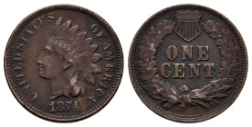 U.S. Coins. Indian Cents. 1 cent. 1874. Philadelphia. (Km-90a). Ae. 3,05 g. Choice VF. Est...40,00. 

Spanish Description: Estados Unidos. Indian Ce...