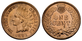 U.S. Coins. Indian Cents. 1 cent. 1883. Philadelphia. (Km-90a). Ae. 3,34 g. Original luster. Almost MS. Est...150,00. 

Spanish Description: Estados...