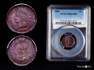 U.S. Coins. Indian Cents. 1 cent. 1890. Philadelphia. (Km-90a). Ae. Slabbed by PCGS as MS 63 BN. Beautiful color. PCGS-MS. Est...150,00. 

Spanish D...