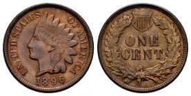 U.S. Coins. Indian Cents. 1 cent. 1896. Philadelphia. (Km-90a). Ae. 3,21 g. XF. Est...60,00. 

Spanish Description: Estados Unidos. Indian Cents. 1 ...