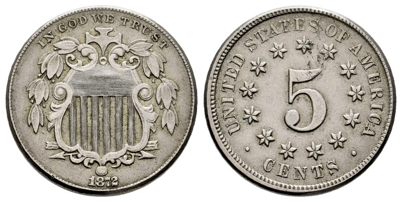 U.S. Coins. Shield Nickels. 5 cents. 1872. Philadelphia. (Km-97). 4,84 g. Choice...
