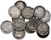 Lot of 15 coins of 1 Barber Dime from the following years: 1906-S, 1907, 1907-D, 1907-O, 1908, 1909, 1909-O, 1910-D, 1910-S, 1911, 1912, 1912-D, 1915 ...