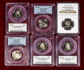 Lot of 6 encapsulated commemorative coins 25 Cent (5) and 1 Dollar (1). TO EXAMINE. Est...100,00. 

Spanish Description: Lote de 6 monedas conmemora...