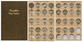 Collection of 35 coins, in Dansco album of Half Dollars "Franklin Half Dollars". All specimens of the series from 1948 to 1963. Very interesting oppor...