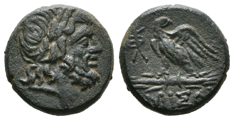 Greek Coins
PONTOS. Amisos. Ae (Circa 100-85 BC).
Obv: Laureate head of Zeus rig...