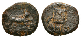 Greek Coins
PONTOS. Amisos. Time of Mithradates VI Eupator (Circa 100-95 or 90-80 BC). Ae.
Obv: Panther crouching right, head facing, holding head of ...