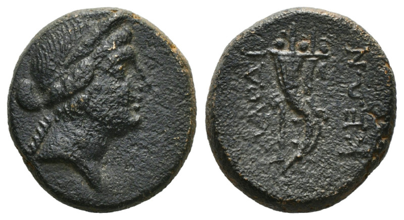 Greek Coins
PHRYGIA. Laodikeia. Ae (Circa 158-138 BC).
Obv: Head of Aphrodite ri...