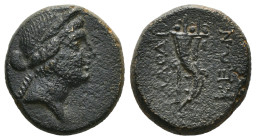 Greek Coins
PHRYGIA. Laodikeia. Ae (Circa 158-138 BC).
Obv: Head of Aphrodite right, wearing stephane.
Rev: ΛAOΔI / KEΩN.
cornucopia.
Condition: Very ...