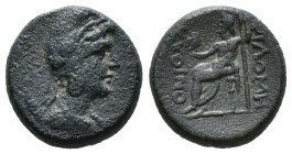 Greek Coins
PHRYGIA. Philomelion. Ae (Late 2nd-1st centuries BC). Skythino-, magistrate. Obv: Laureate and draped bust of Mên right, wearing Phrygian ...