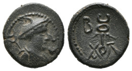 KINGS of GALATIA. Amyntas. 39-25 BC. Æ 5,23 gr - 19,05 mm Draped bust of Hermes right, wearing petasos, kerykeion over shoulder / Winged kerykeion. VF...