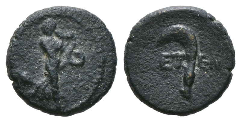 Greek Coins
PISIDIA. Etenna. Ae (1st century BC).
Obv: Nymph advancing right, he...