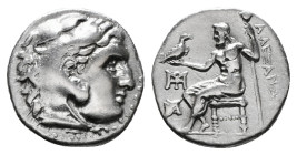 Greek Coins
KINGS OF MACEDON. Alexander III 'the Great' (336-323 BC). Drachm.
Obv: Head of Herakles right, wearing lion skin.
Rev: AΛEΞANΔPOY.
Zeus se...