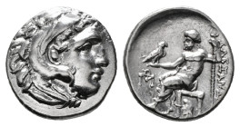 Greek Coins
KINGS OF MACEDON. Alexander III 'the Great' (336-323 BC). Drachm.
Obv: Head of Herakles right, wearing lion skin.
Rev: AΛEΞANΔPOY.
Zeus se...