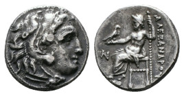 Greek Coins
KINGS OF MACEDON. Alexander III 'the Great' (336-323 BC). Drachm.
Obv: Head of Herakles right, wearing lion skin.
Rev: AΛEΞANΔPOY.
Zeus se...