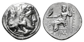 Greek Coins
KINGS OF MACEDON. Alexander III 'the Great' (336-323 BC). Drachm.
Obv: Head of Herakles right, wearing lion skin.
Rev: AΛEΞANΔPOY.
Zeus se...