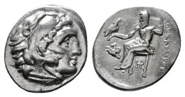 Greek Coins
KINGS OF MACEDON. Alexander III 'the Great' (336-323 BC). Drachm.
Obv: Head of Herakles right, wearing lion skin.
Rev: AΛEΞANΔPOY.
Zeus se...